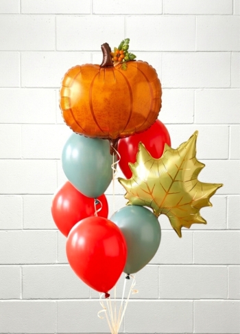 Pumpkin and leaf Fall Autumn Balloon Bouquet