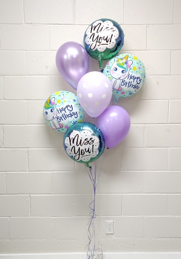 Purple Birthday Miss You Balloon Bouquet