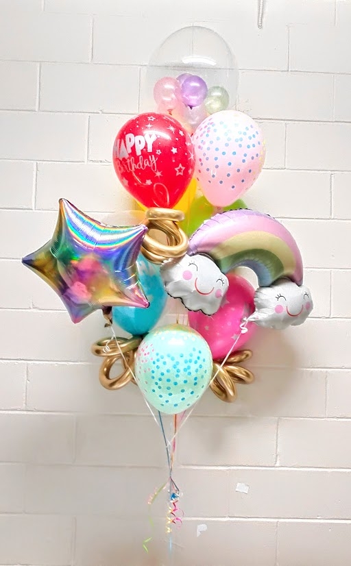 Rainbow Birthday Bubble Bouquet