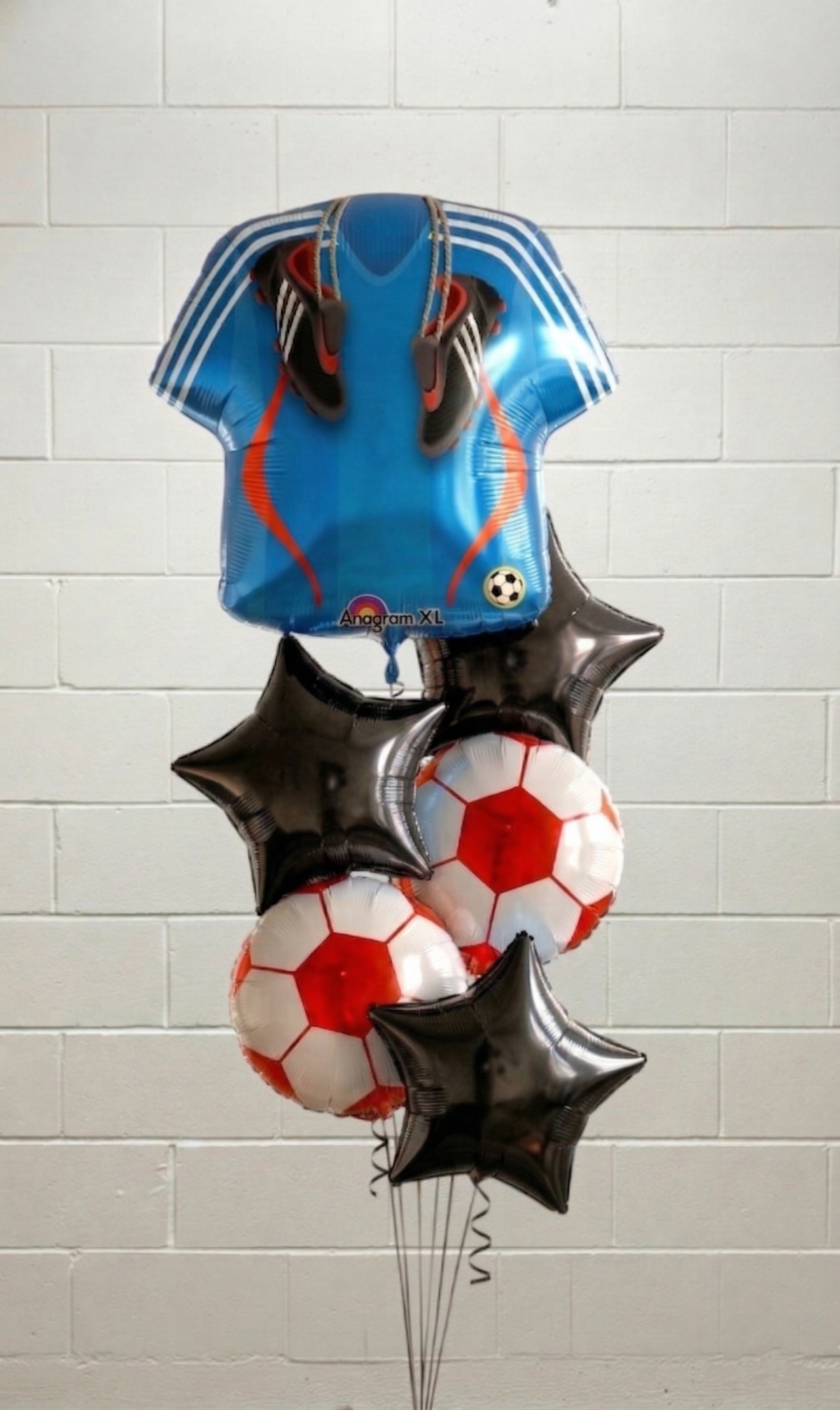 Soccer Jersey with red soccer balls and Stars Latex-Free Bouquet