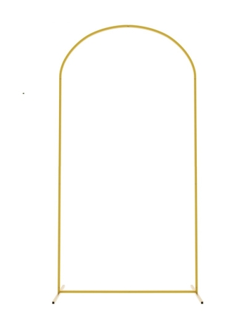 [3 DAY RENTAL] 7.2ft H x 4ft W | Single Curved Metal Backdrop Arch - Gold