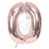 Rose Gold Balloon Number 0