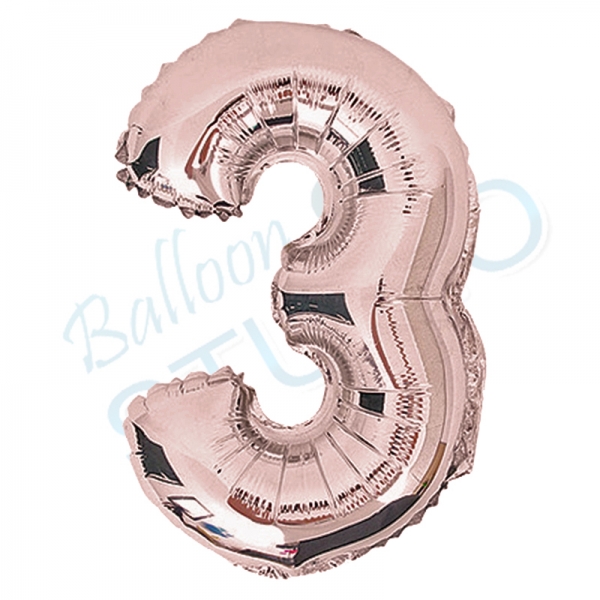 Rose Gold Balloon Number 3