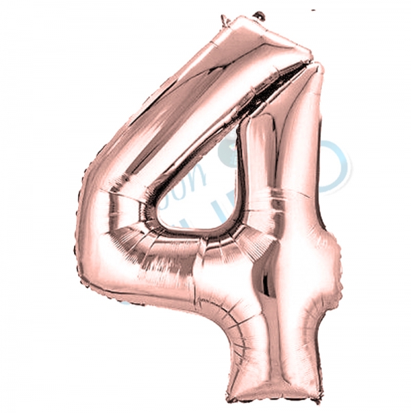 Rose Gold Balloon Number 4