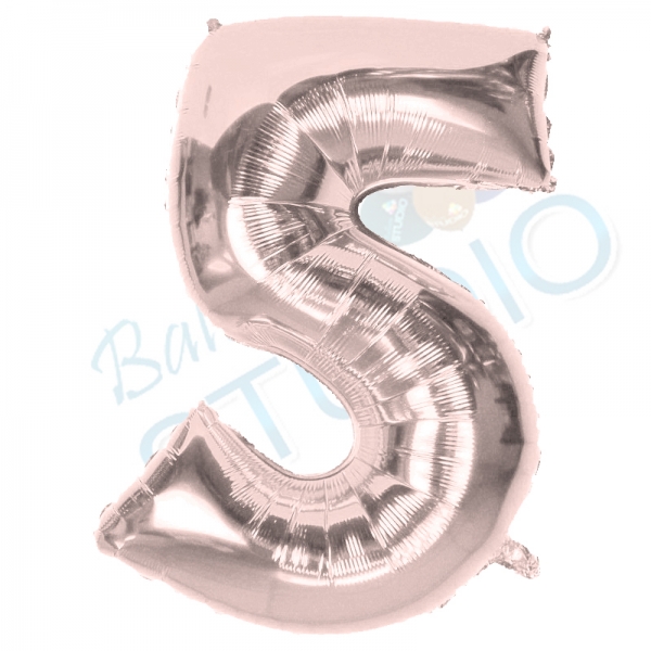 Rose Gold Balloon Number 5
