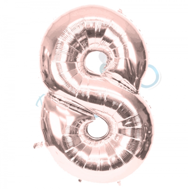 Rose Gold Balloon Number 8