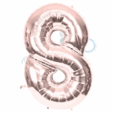 Rose Gold Balloon Number 8