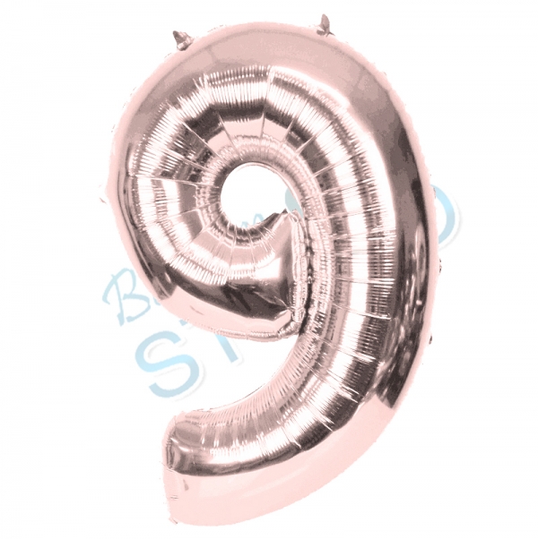 Rose Gold Balloon Number 9
