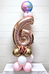 Rose Gold Birthday Pick An Age Balloon Stand Up