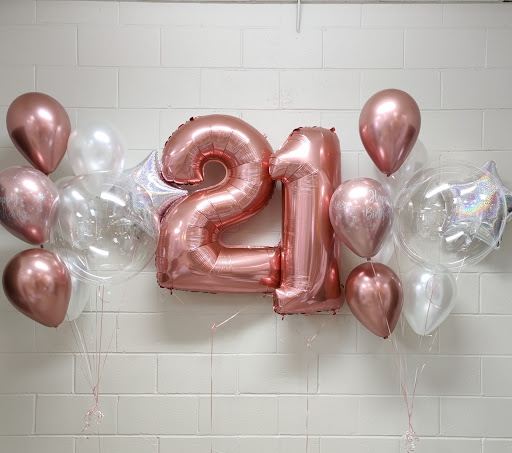 Rose gold Crystal Bubble Age Balloon Bundle 