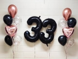Rose Gold Darkness Pick an Age Shine Birthday Balloon Set
