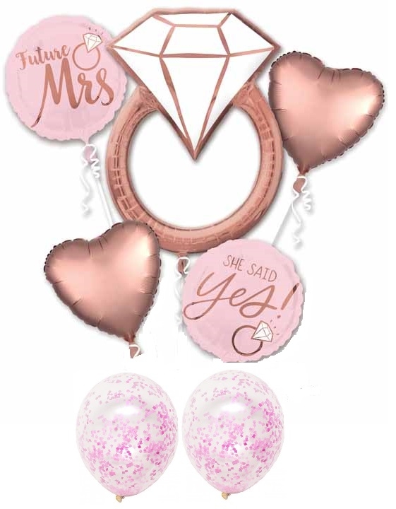 Rose Gold Diamond Ring Bouquet