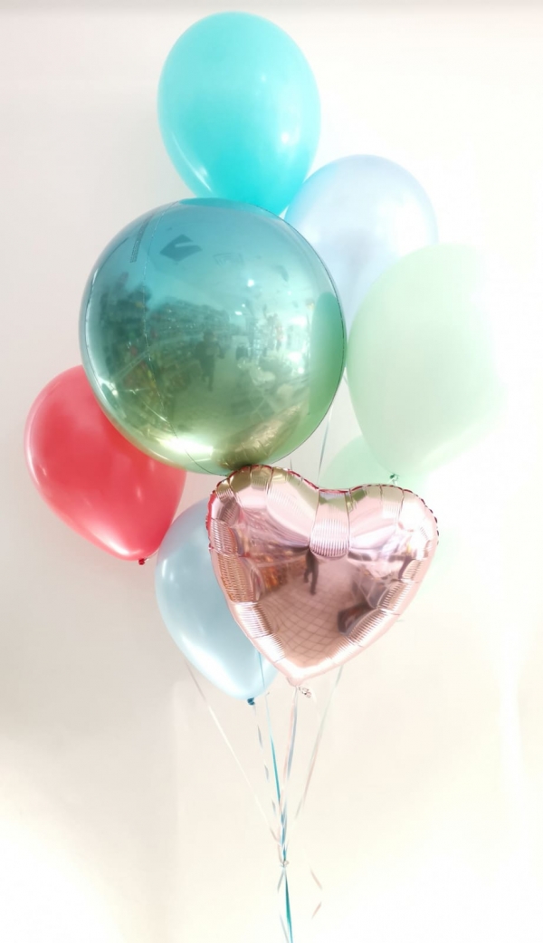 Rose Gold Heart and Ombre Orbz Love Bouquet