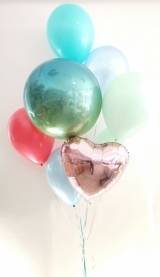 Rose Gold Heart and Ombre Orbz Love Bouquet