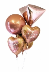 Rose Gold Hearts and Rose Gold Diamondz Bouquet