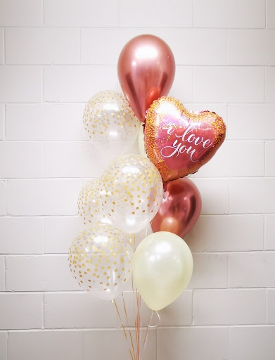 Rose Gold I Love You Balloon Bouquet