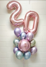 Rose Gold Opalescent Magnificence Balloon Bouquet