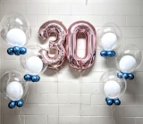 Rose Gold Pick an Age Elegant Crystal Bubble Celebration Balloon Set