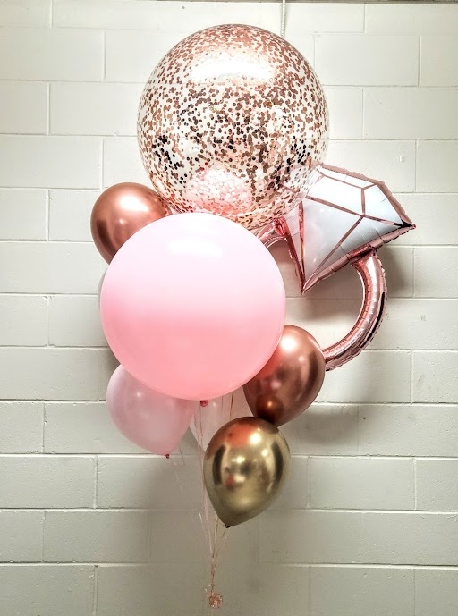 Rose Gold Proposal Under The Cherry Blossoms Bouquet