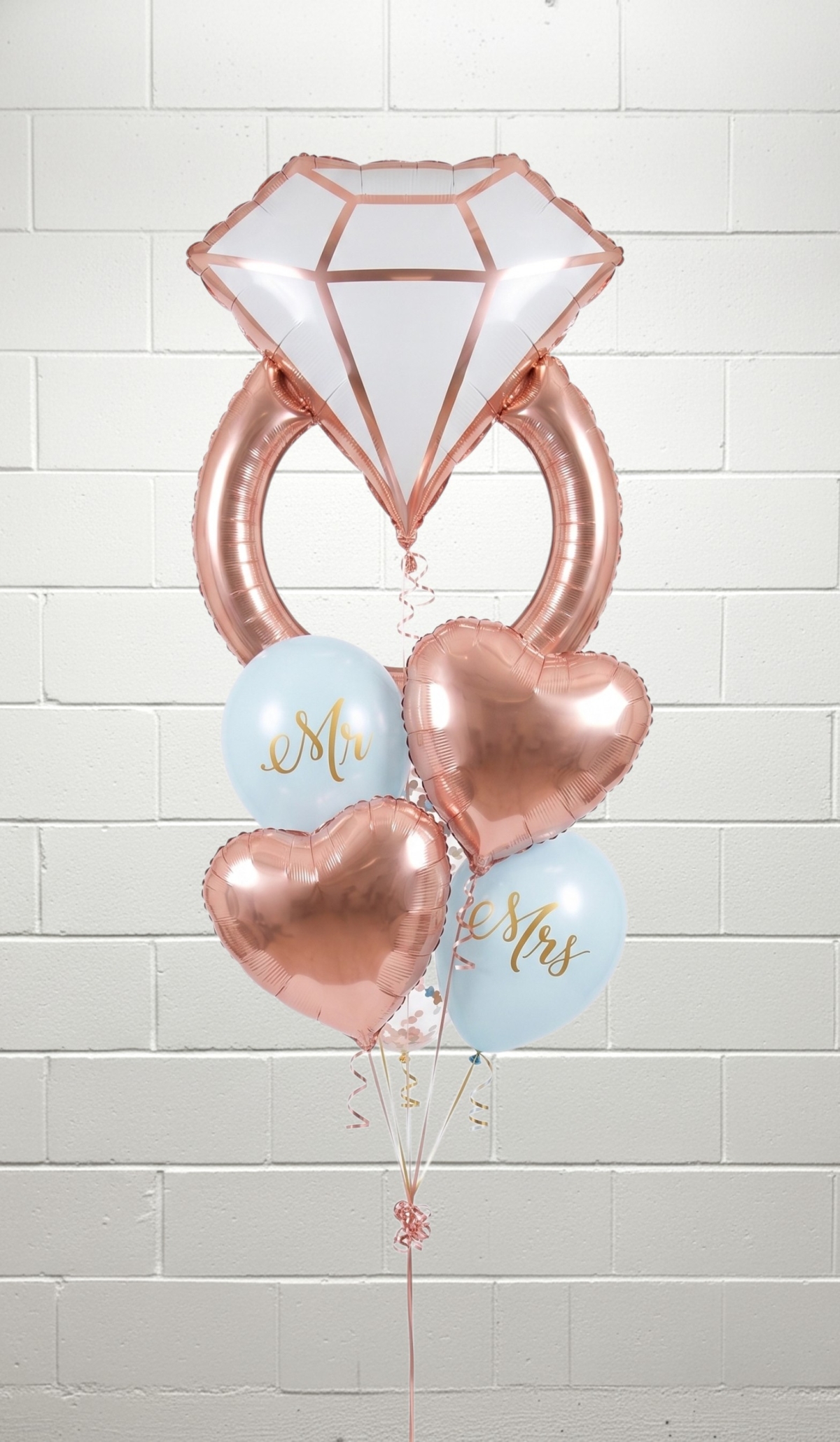 Rose Gold Ring Mr Mrs Bouquet