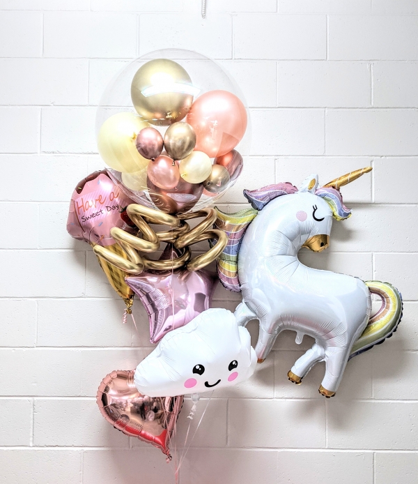 Rose Gold Unicorn Gumball Ice Cream Bouquet