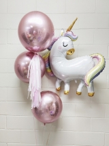 Sassy Unicorn Triple Orbz with Tassel Balloon Bouquet 
