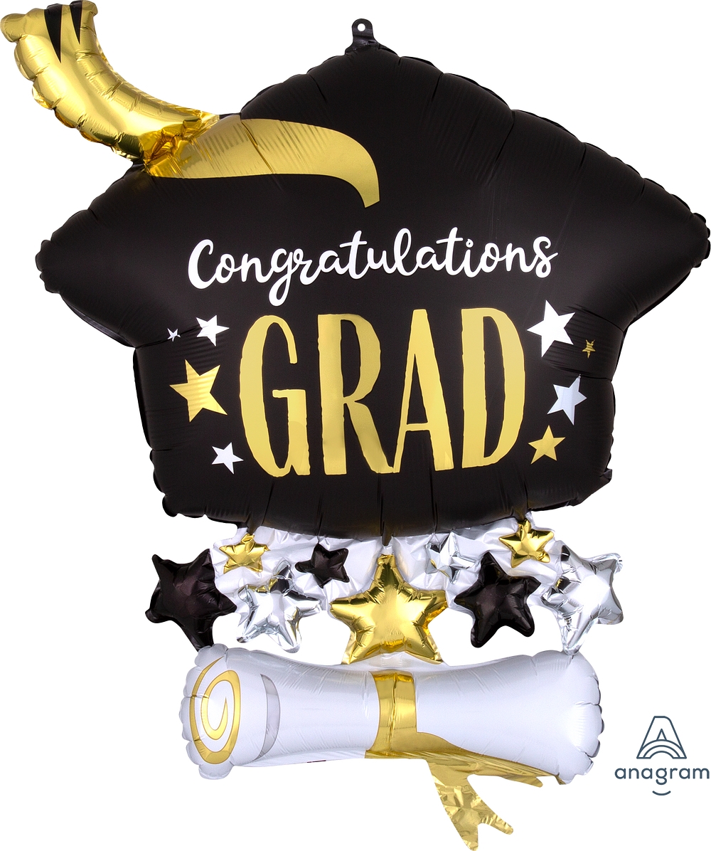 Satin Infused Cap & Diploma Balloon