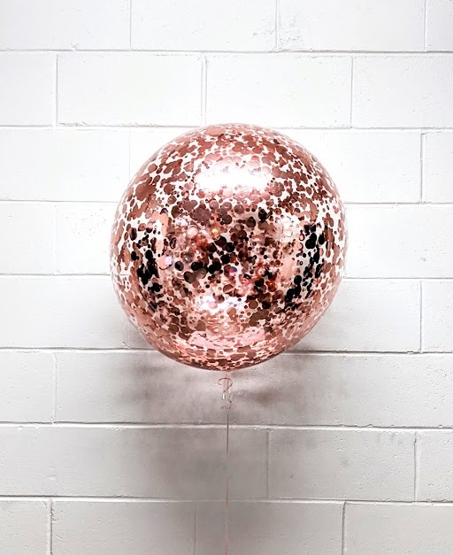 Saturated Rose Gold Confetti 36 Inch Bubble