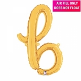 Script Letter Gold Balloon - Letter b