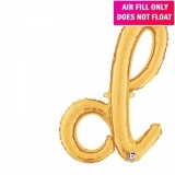 Script Letter Gold Balloon - Letter d