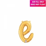 Script Letter Gold Balloon - Letter e