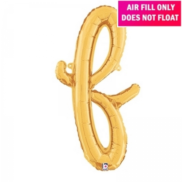 Script Letter Gold Balloon - Letter f