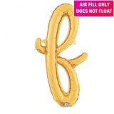 Script Letter Gold Balloon - Letter f