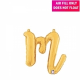 Script Letter Gold Balloon - Letter m