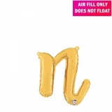 Script Letter Gold Balloon - Letter n
