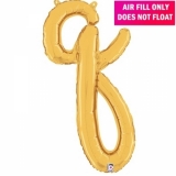 Script Letter Gold Balloon - Letter q