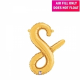 Script Letter Gold Balloon - Letter s