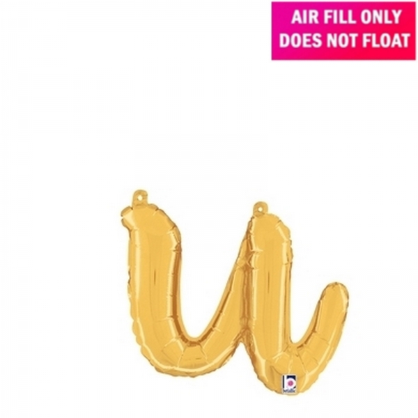 Script Letter Gold Balloon - Letter u