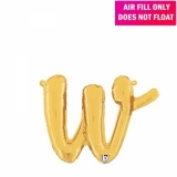 Script Letter Gold Balloon - Letter w