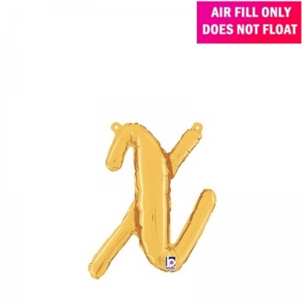 Script Letter Gold Balloon - Letter x