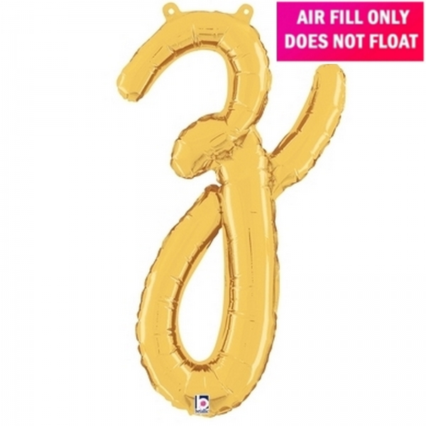 Script Letter Gold Balloon - Letter z