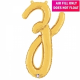 Script Letter Gold Balloon - Letter z