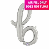 Script Letter Silver Balloon - Letter b