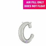 Script Letter Silver Balloon - Letter c