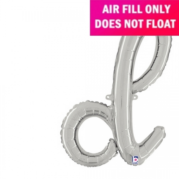 Script Letter Silver Balloon - Letter d