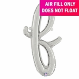 Script Letter Silver Balloon - Letter f