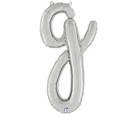 Script Letter Silver Balloon - Letter g