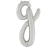 Script Letter Silver Balloon - Letter g