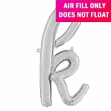 Script Letter Silver Balloon - Letter k