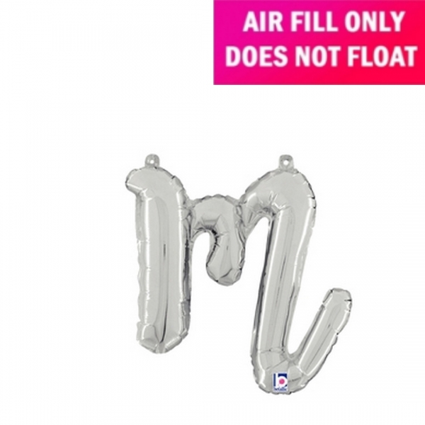 Script Letter Silver Balloon - Letter m
